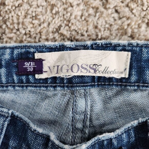 Vigoss Fit/Straight Leg Light Wash Blue Studded Jeans - Picture 4 of 11